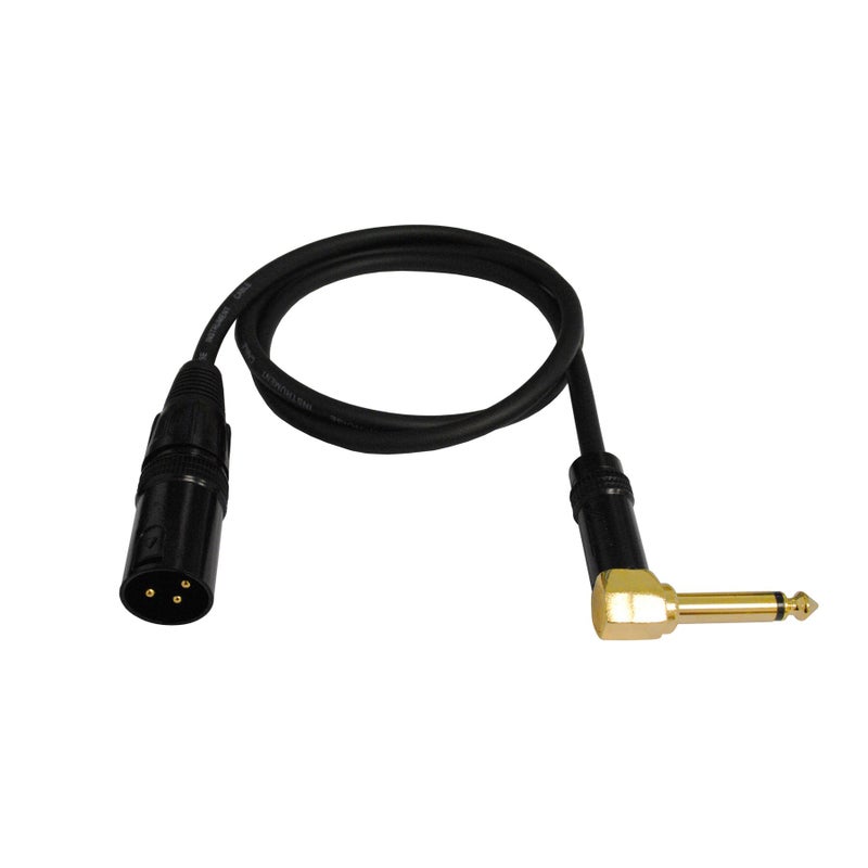 AUDIO 2000'S Audio 2000s E17103 1/4' TS Right Angle to XLR Male 3 Feet Audio Cable - Image 1